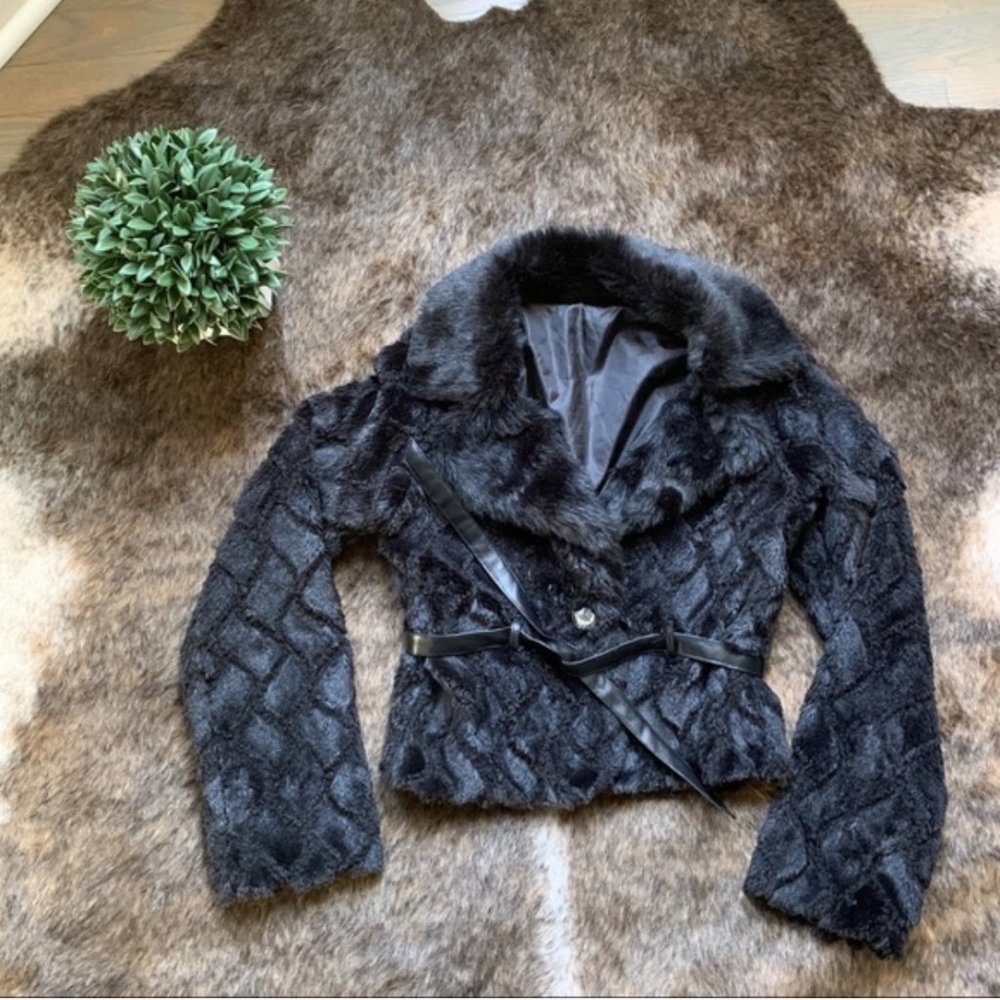 Black, soft women's cocktail coat, small